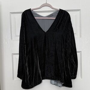 CP Shades Black Velvet V-Neck Tunic Top